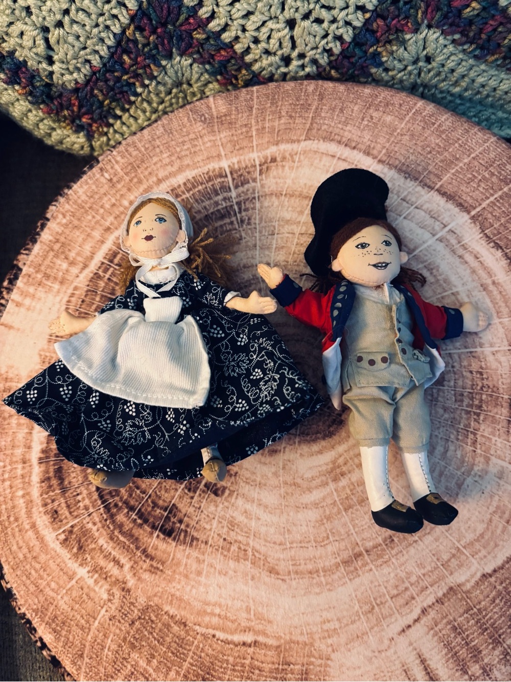 Vintage Merry Makers Colonial Williamsburg 6” Dolls, Sarah & William